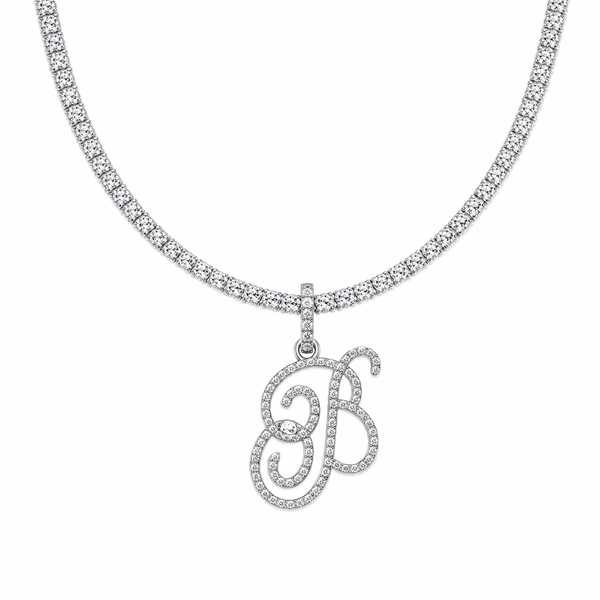 ÉCLAT INITIAL TENNIS NECLACE - SILVER