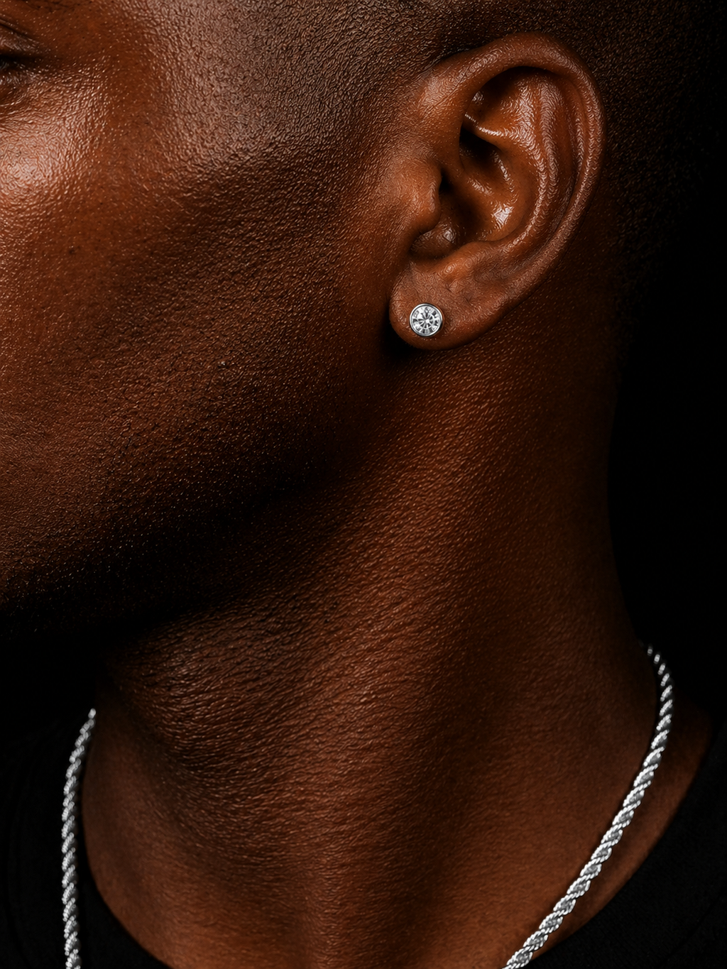 ICE ROUND STUD EARRINGS