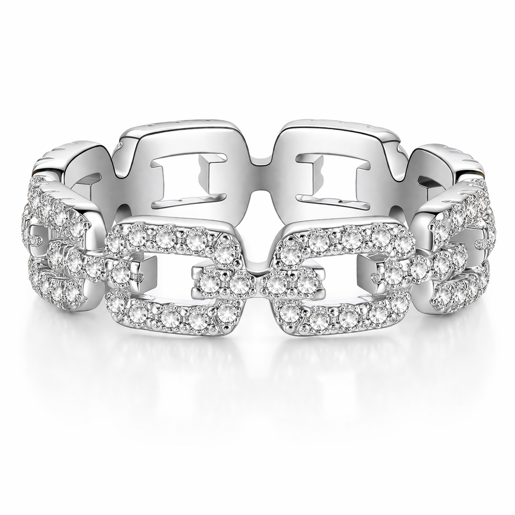 ICED MOISSANITE LINK RING