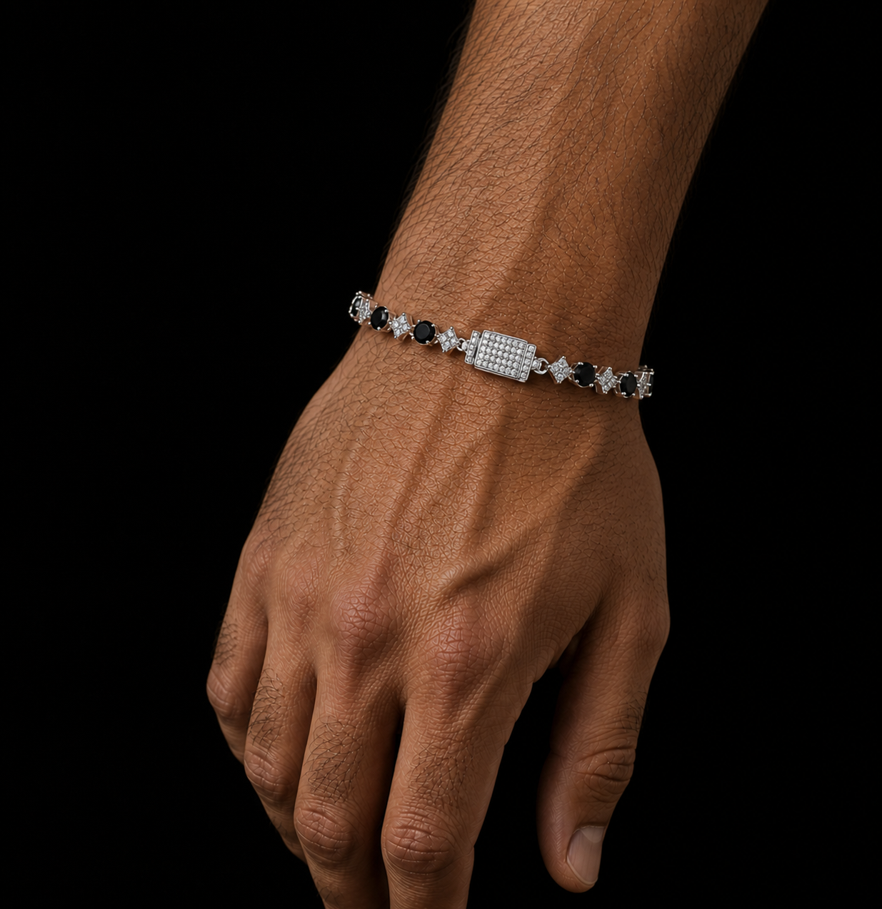 Stardust Tennis Bracelet | Siver·Black