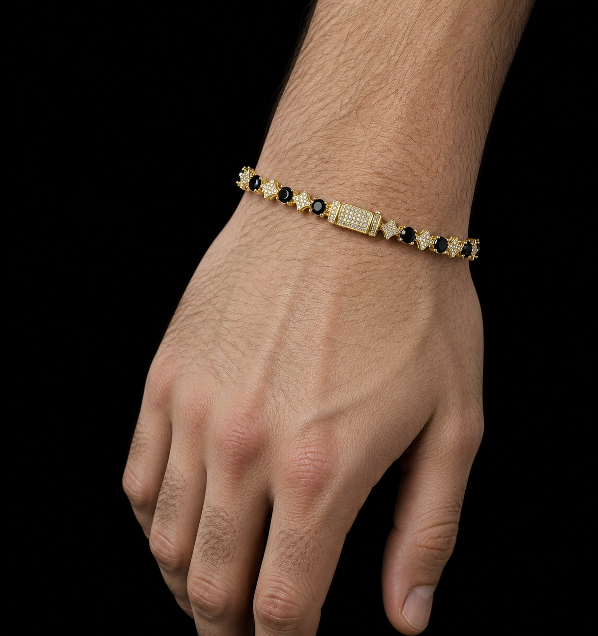 Stardust Tennis Bracelet | Gold·Black
