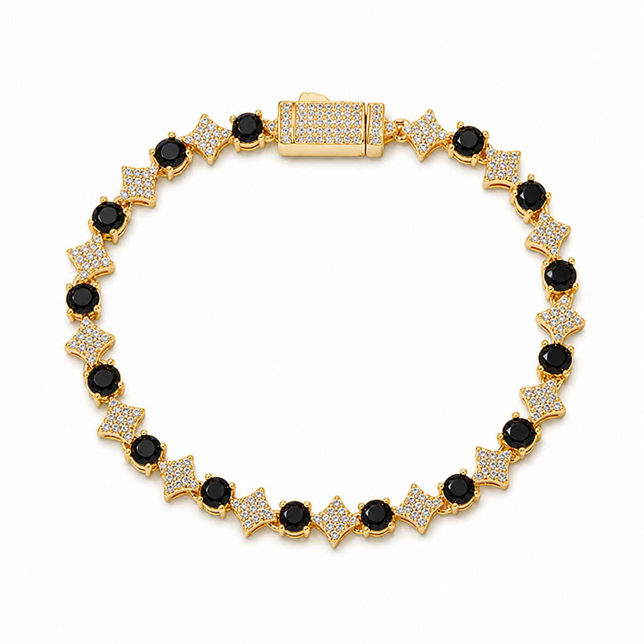 Stardust Tennis Bracelet | Gold·Black