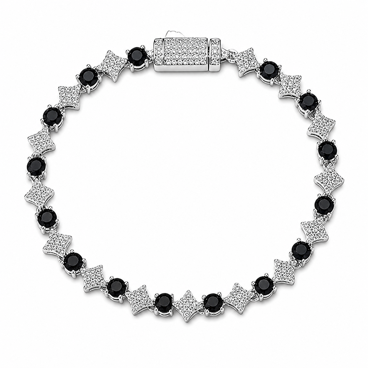 Stardust Tennis Bracelet | Siver·Black